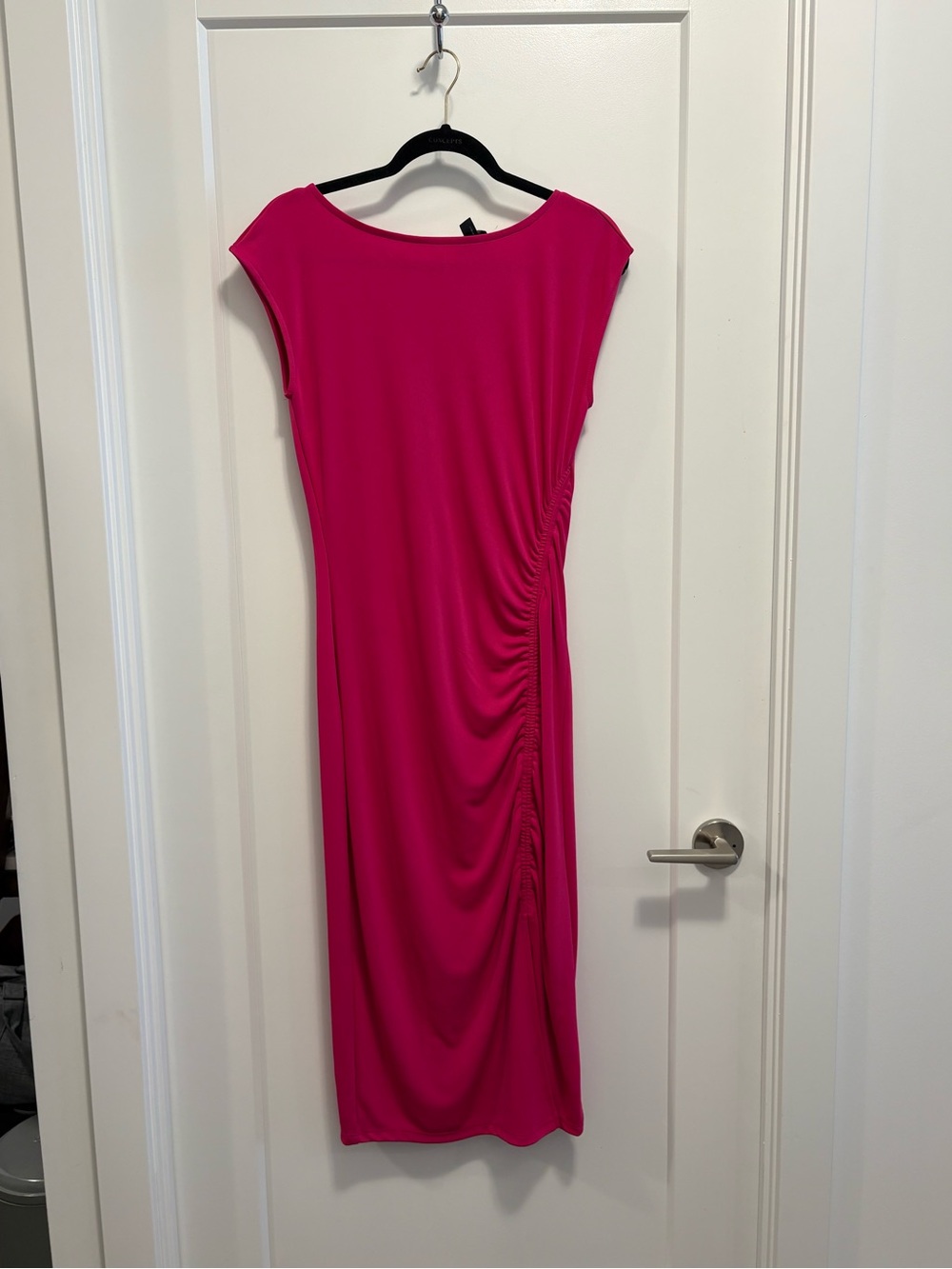 INC International Concepts Fuchsia pink Ruched-Side Maxi Dress